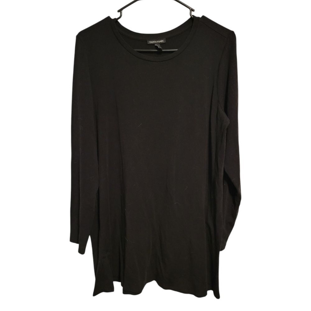 Eileen Fisher Black Long Sleeve Top Size Large